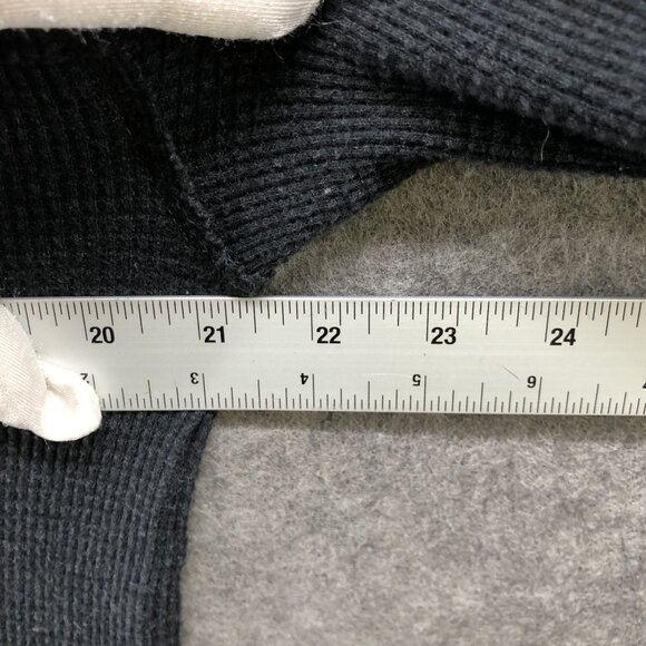 Aritzia TNA Long Sleeve Henley T Shirt Womens S Black Round Neck Relaxed - Picture 8 of 9